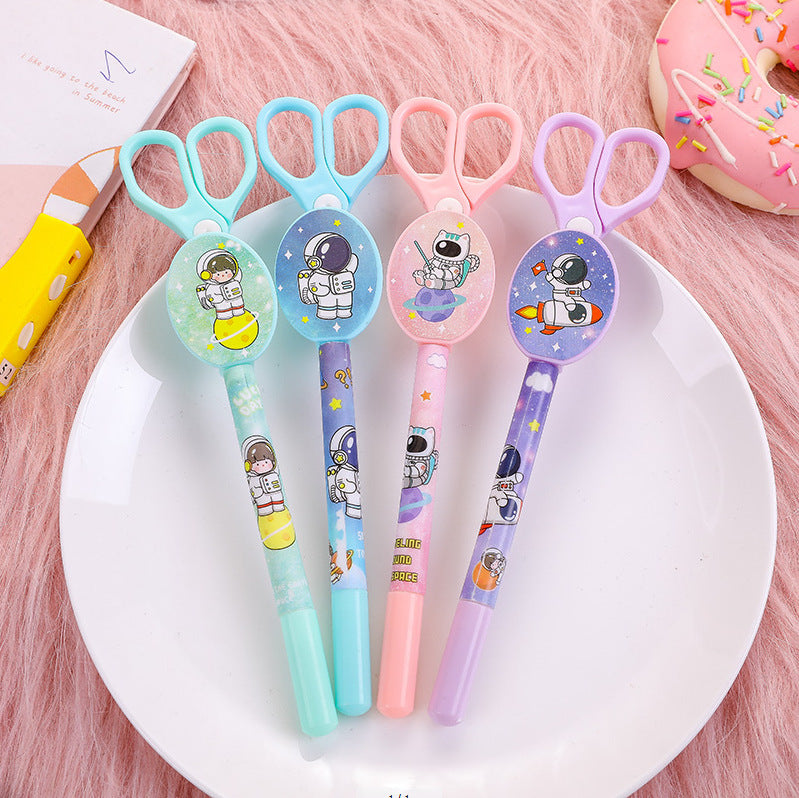 Wholesale Plastic Spaceman Scissors Gel Pen